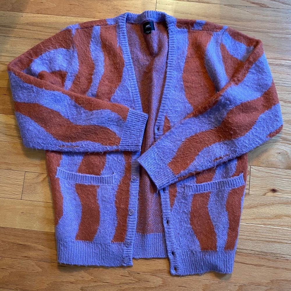 OBEY, Seaweed Cardigan Size M Purple/Coral